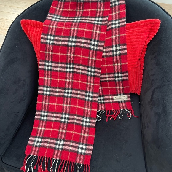 Burberry Red Check checkered Scarf